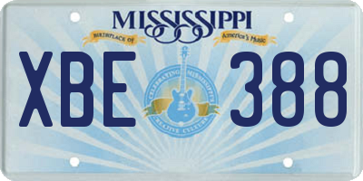 MS license plate XBE388