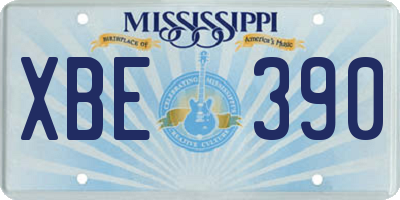 MS license plate XBE390