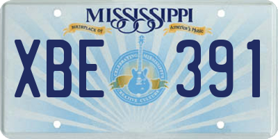 MS license plate XBE391