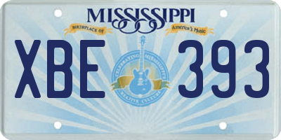 MS license plate XBE393