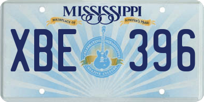 MS license plate XBE396