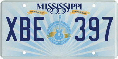 MS license plate XBE397