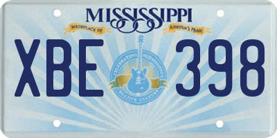 MS license plate XBE398
