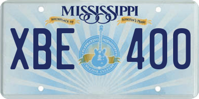 MS license plate XBE400