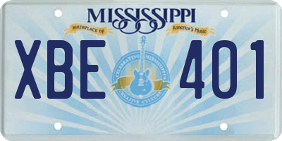MS license plate XBE401