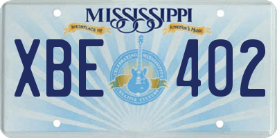 MS license plate XBE402
