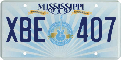 MS license plate XBE407