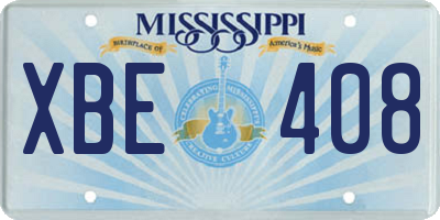 MS license plate XBE408