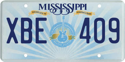 MS license plate XBE409