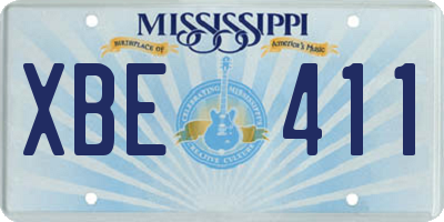 MS license plate XBE411