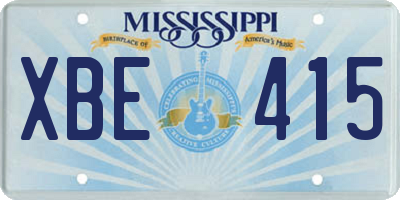 MS license plate XBE415