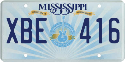 MS license plate XBE416