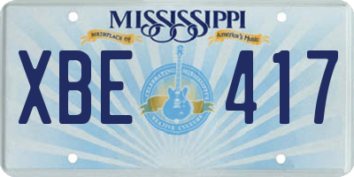MS license plate XBE417