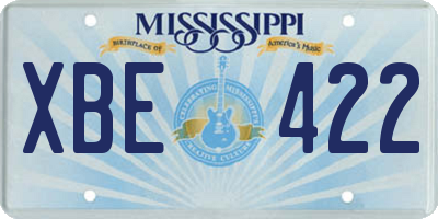 MS license plate XBE422