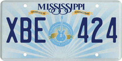 MS license plate XBE424