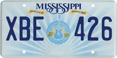 MS license plate XBE426