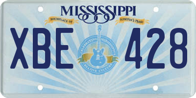 MS license plate XBE428