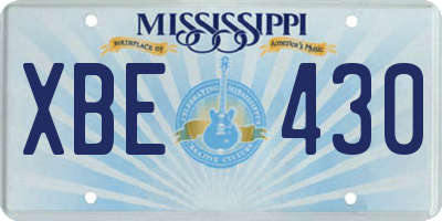 MS license plate XBE430