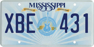 MS license plate XBE431
