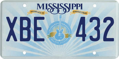 MS license plate XBE432