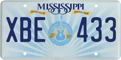MS license plate XBE433