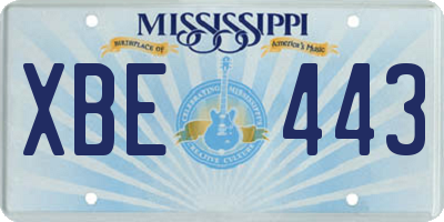 MS license plate XBE443