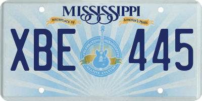 MS license plate XBE445