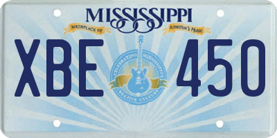 MS license plate XBE450