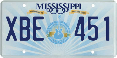 MS license plate XBE451