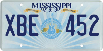 MS license plate XBE452