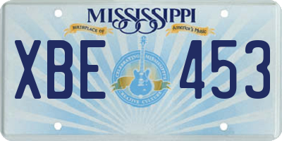 MS license plate XBE453