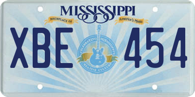 MS license plate XBE454