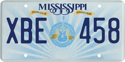 MS license plate XBE458