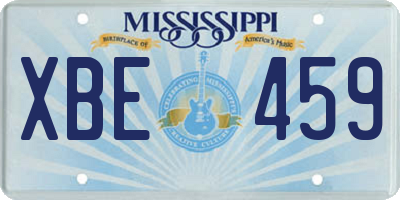 MS license plate XBE459