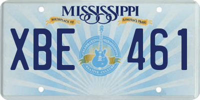 MS license plate XBE461
