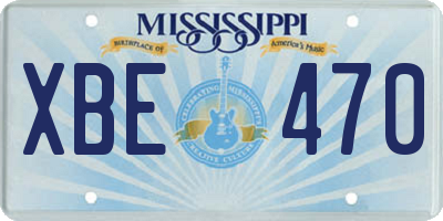 MS license plate XBE470