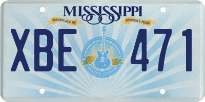 MS license plate XBE471