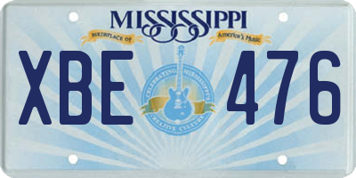 MS license plate XBE476