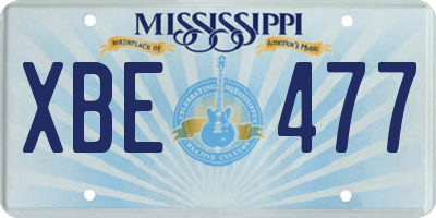 MS license plate XBE477