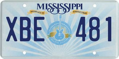 MS license plate XBE481