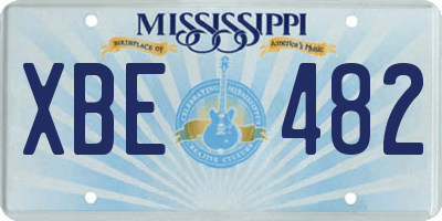 MS license plate XBE482