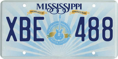 MS license plate XBE488