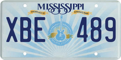 MS license plate XBE489