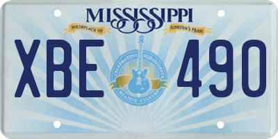 MS license plate XBE490
