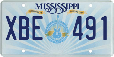MS license plate XBE491