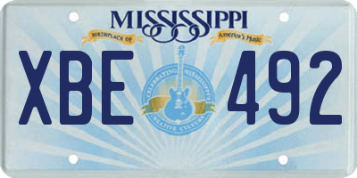 MS license plate XBE492