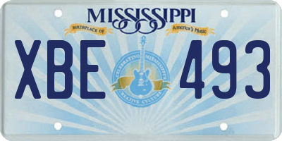MS license plate XBE493