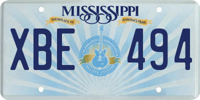 MS license plate XBE494