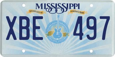 MS license plate XBE497