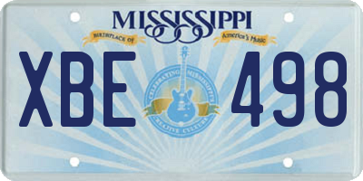 MS license plate XBE498